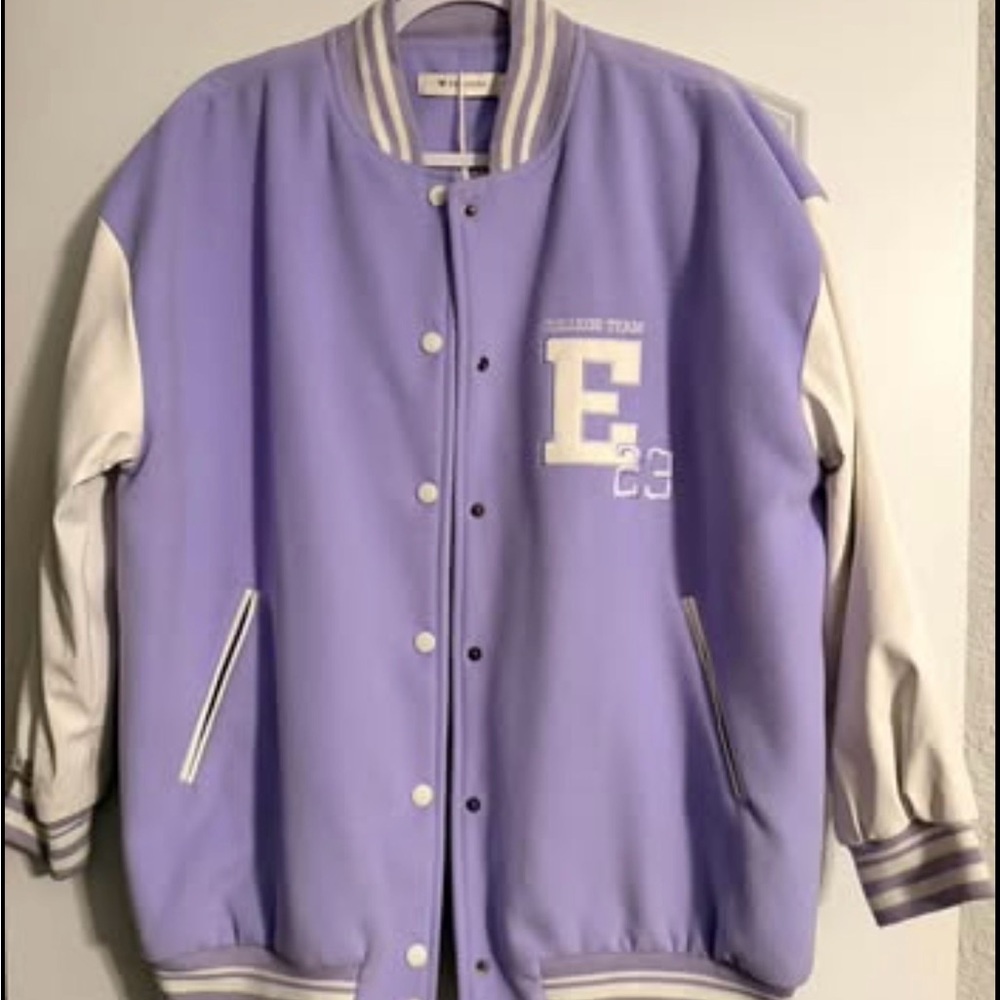 Lavender Varsity Jacket – College Style – Size S/M